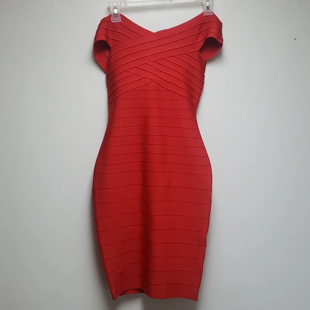 Women's Rayon Off Shoulder Bandage Bodycon Party Dress XS - Picture 3 of 10